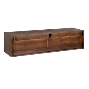 TV Möbel – Braun Mangoholz, Wandmontage Design, Grifflose Türen, 120 cm - Vision | Starfurn