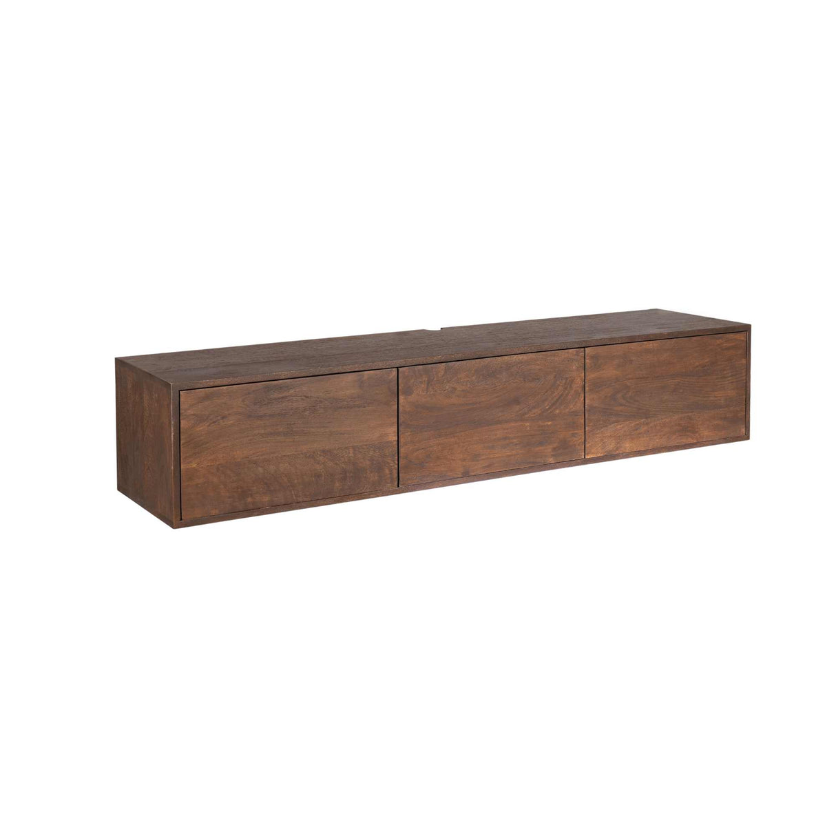 TV Unit – Brown Finish, Mango Wood Material, Floating Design – Vision | Starfurn