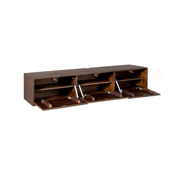 TV-Möbel – Braune Oberfläche, Mangoholz Material, Schwebendes Design – Vision | Starfurn