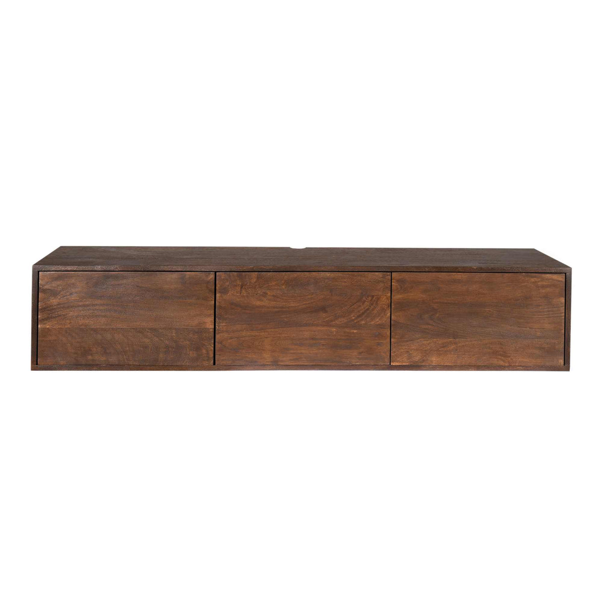 TV Unit – Brown Finish, Mango Wood Material, Floating Design – Vision | Starfurn