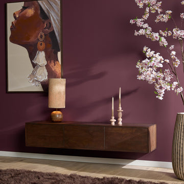 TV-Möbel – Braune Oberfläche, Mangoholz Material, Schwebendes Design – Vision | Starfurn