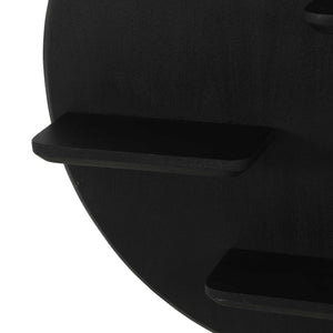 Wall Shelf – Mango Wood Construction, Black Finish, Wall Mount Design – Lena | Starfurn
