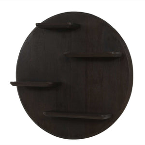 Wall Shelf - Round Shape, Mango Wood, Multiple Tiers - Lena | Starfurn