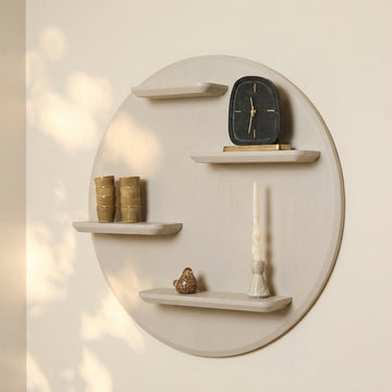 Wandregal – Mangoholz Konstruktion, Sandgestrahlte Oberfläche, Wandmontage Design – Lena | Starfurn