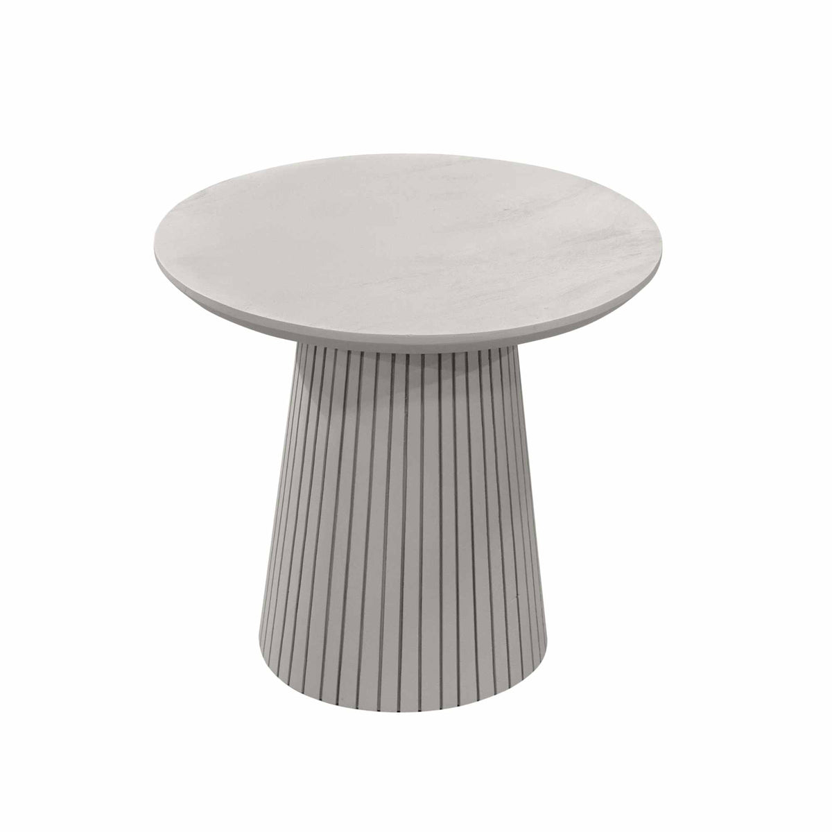 Couchtisch – Mangoholz Material, Runde Form, Taupe Farbe, 50 cm - Solana | Starfurn