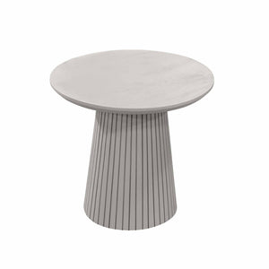 Couchtisch – Mangoholz Material, Runde Form, Taupe Farbe, 50 cm - Solana | Starfurn
