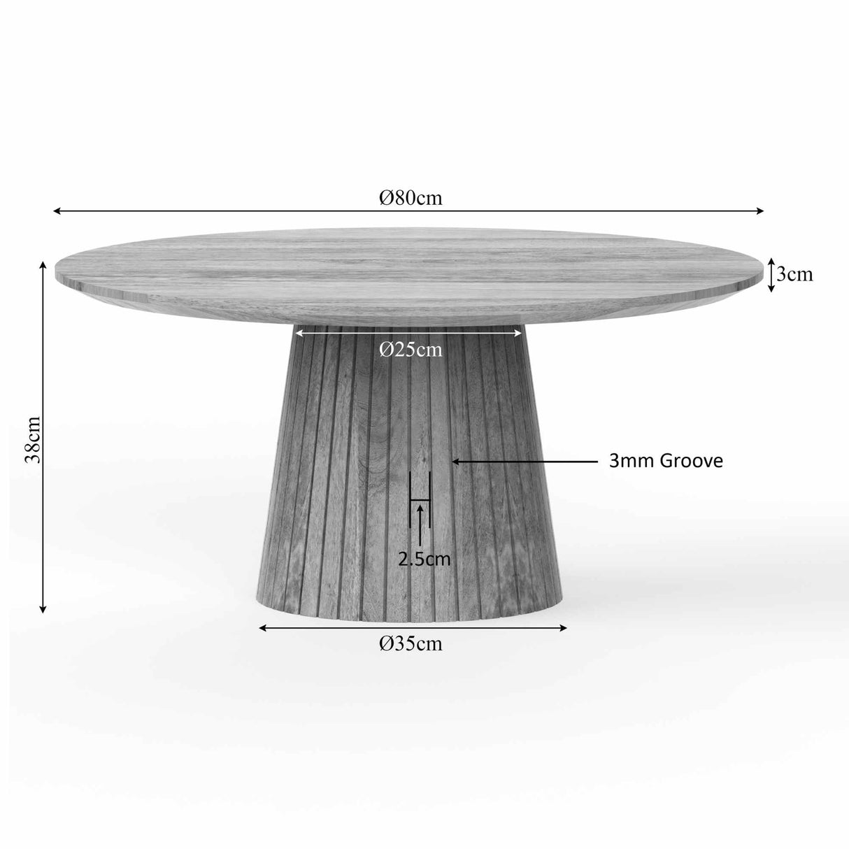 Coffee table Solana | 80 cm | Taupe
