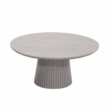 Couchtisch – Mangoholz Material, Runde Form, Taupe Farbe, 80 cm - Solana | Starfurn