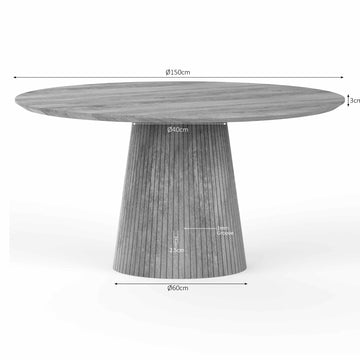 Esszimmertisch – Mangoholz, Taupeoptik, Lattenoptik – Solana | Starfurn