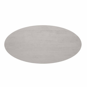 Esszimmertisch – Taupe Farbton, Ovale Form, Vertikale Latten – Solana | Starfurn