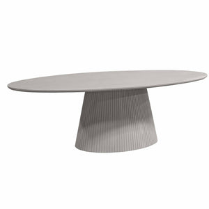 Dining Table – Mango Wood, Slatted Look, Oval Shape – Solana | Starfurn