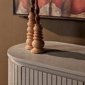 Cabinet – Taupe finish, Vertical slats, Mango wood – Solana | Starfurn