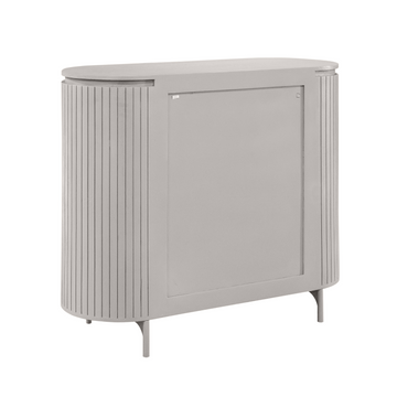 Schrank – Taupe Oberfläche, Vertikale Latten, Mangoholz – Solana | Starfurn