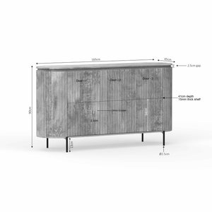 Sideboard – Taupe Finish, Mango Wood Material, Modern Design – Solana | Starfurn