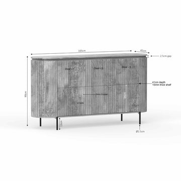 Sideboard – Taupe Oberfläche, Mangoholz Material, Modernes Design – Solana | Starfurn
