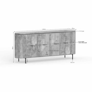 Sideboard – Taupe Oberfläche, Mangoholz Material, Modernes Design – Solana | Starfurn