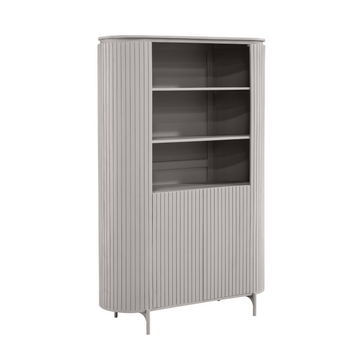 Schrank – Taupe Oberfläche, Vertikale Latten, Mango Holz – Solana | Starfurn