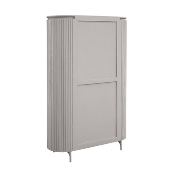 Schrank – Taupe Oberfläche, Vertikale Latten, Mango Holz – Solana | Starfurn