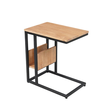 Beistelltisch – Mangoholz, Schwarzmetall, Naturfinish – Slider | Starfurn