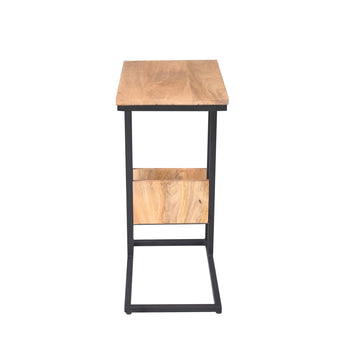 Beistelltisch – Helles Mangoholz, Schwarzes Metall, Schlankes Design – Slider | Starfurn