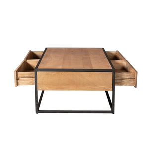 Coffee Table – Rectangular Design, Mango Wood, Drawers – Dakota | Starfurn
