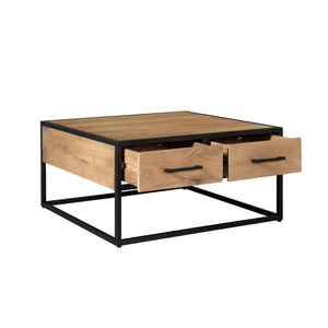 Coffee Table - Mango Wood, Black Metal, Natural Finish - Dakota | Starfurn