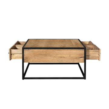 Couchtisch – Mangoholz, Schwarzmetall, Naturfinish - Dakota | Starfurn