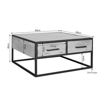 Couchtisch – Mangoholz, Schwarzmetall, Naturfinish - Dakota | Starfurn