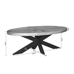Coffee table – Mango wood, Natural color, Oval shape – Dakota | Starfurn
