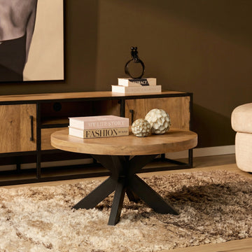Couchtisch – Mangoholz, Metallgestell, Naturfinish – Dakota | Starfurn