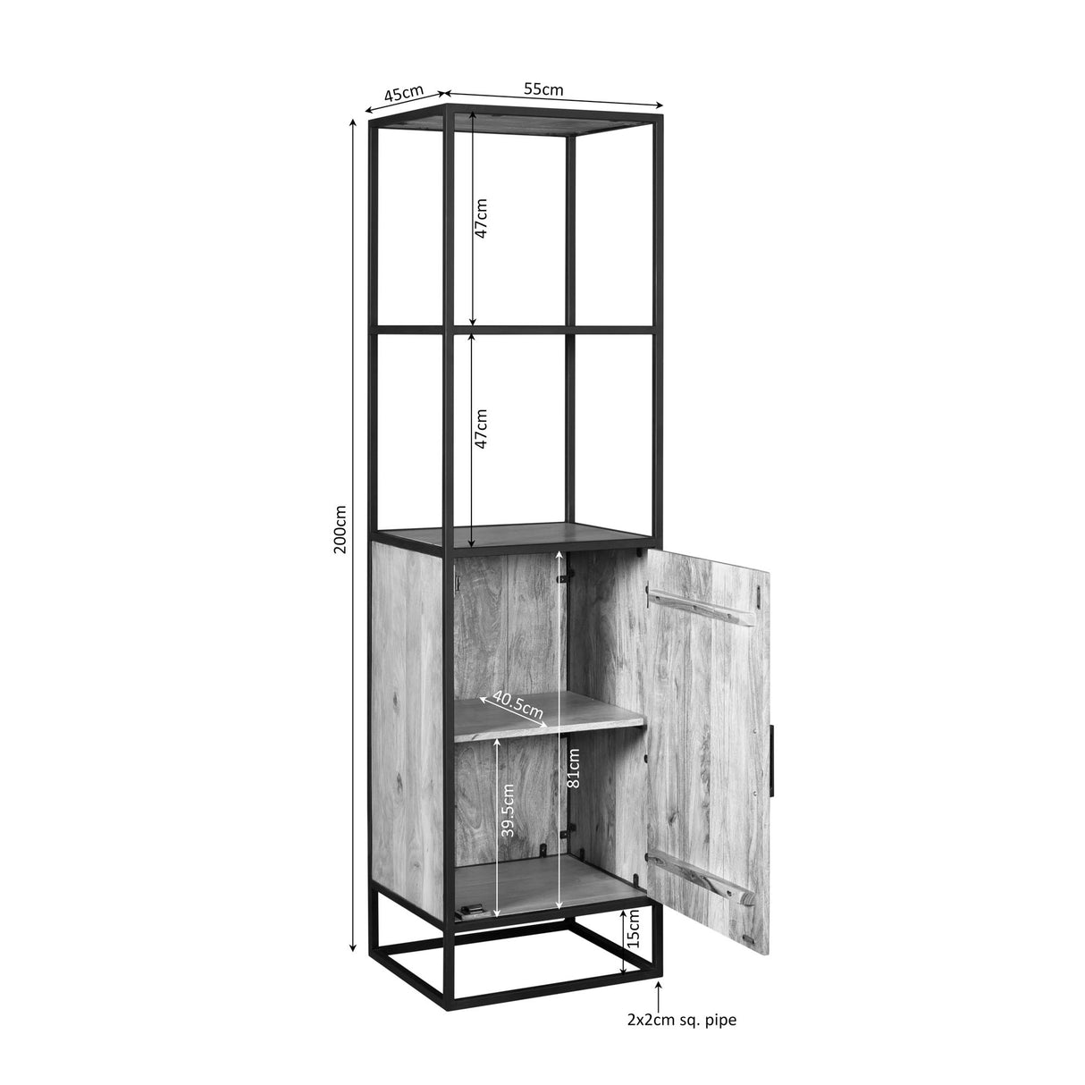 Bücherregal – Natürliche Oberfläche, Mangoholz Material, Modernes Design – Dakota | Starfurn