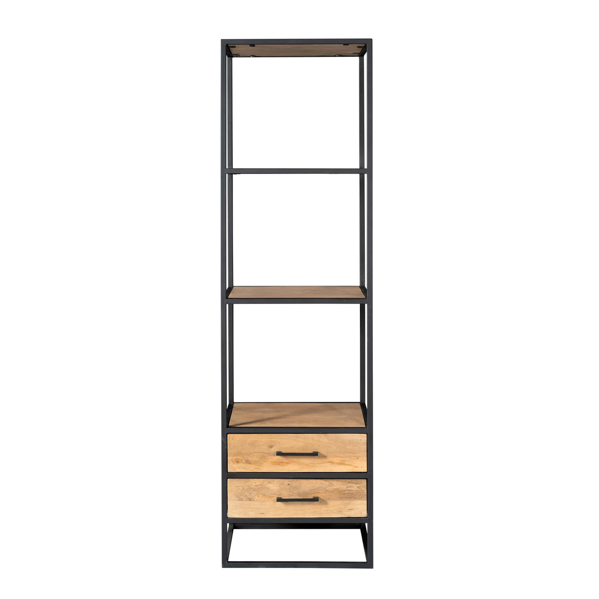 Bookcase – Mango Wood, Metal Frame, Drawers – Dakota | Starfurn