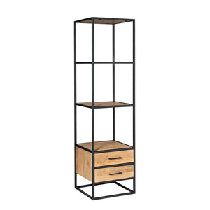 Bookcase – Mango Wood, Metal Frame, Drawers – Dakota | Starfurn