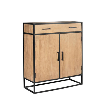 Sideboard – Mangoholz Korpus, Metallgestell, Natürliche Oberfläche – Dakota | Starfurn