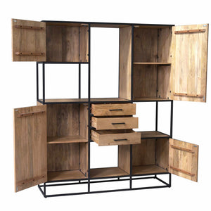Shelf – Mango Wood, Multiple Doors, Three Drawers – Dakota | Starfurn