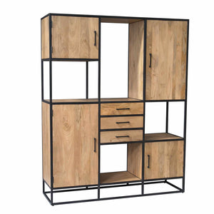 Shelf – Mango Wood, Multiple Doors, Three Drawers – Dakota | Starfurn