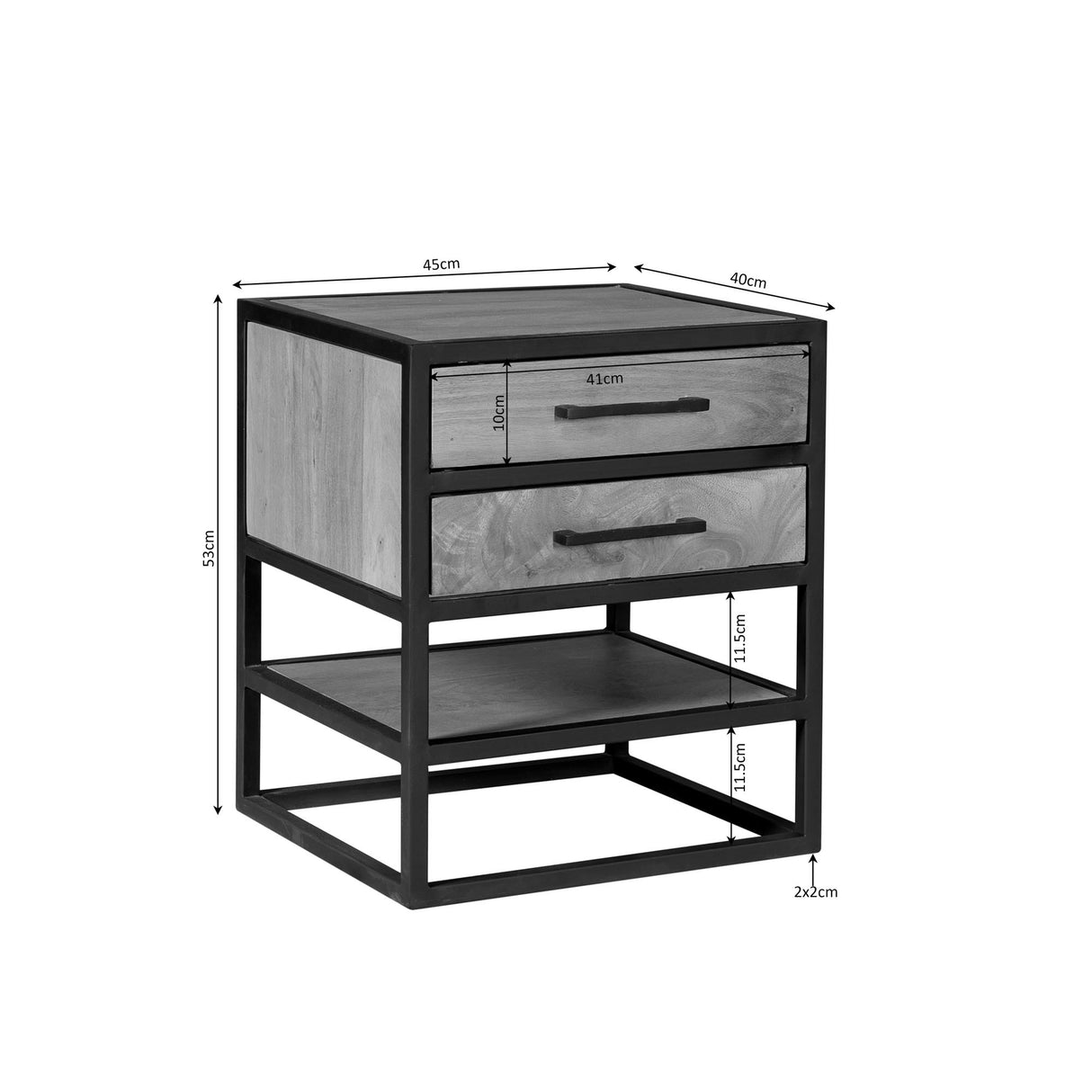 Beistelltisch – Natürliche Oberfläche, Mangoholz Material, Modernes Design - Dakota | Starfurn