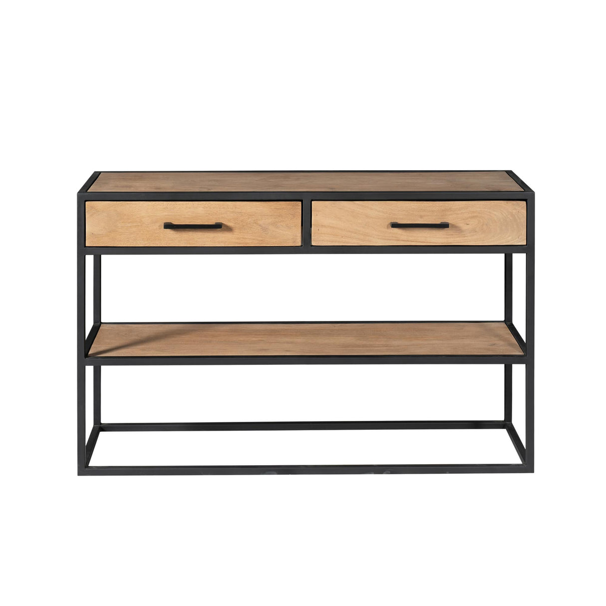 Side Table – Mango Wood Tabletop, Metal Frame, Natural Finish – Dakota | Starfurn