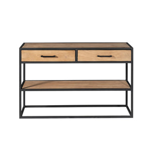Side Table – Mango Wood Tabletop, Metal Frame, Natural Finish – Dakota | Starfurn