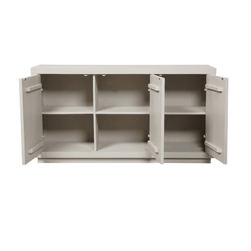 Sideboard – Mangoholz, Sand-Finish, Push-to-Open-Türen – Brussel | Starfurn