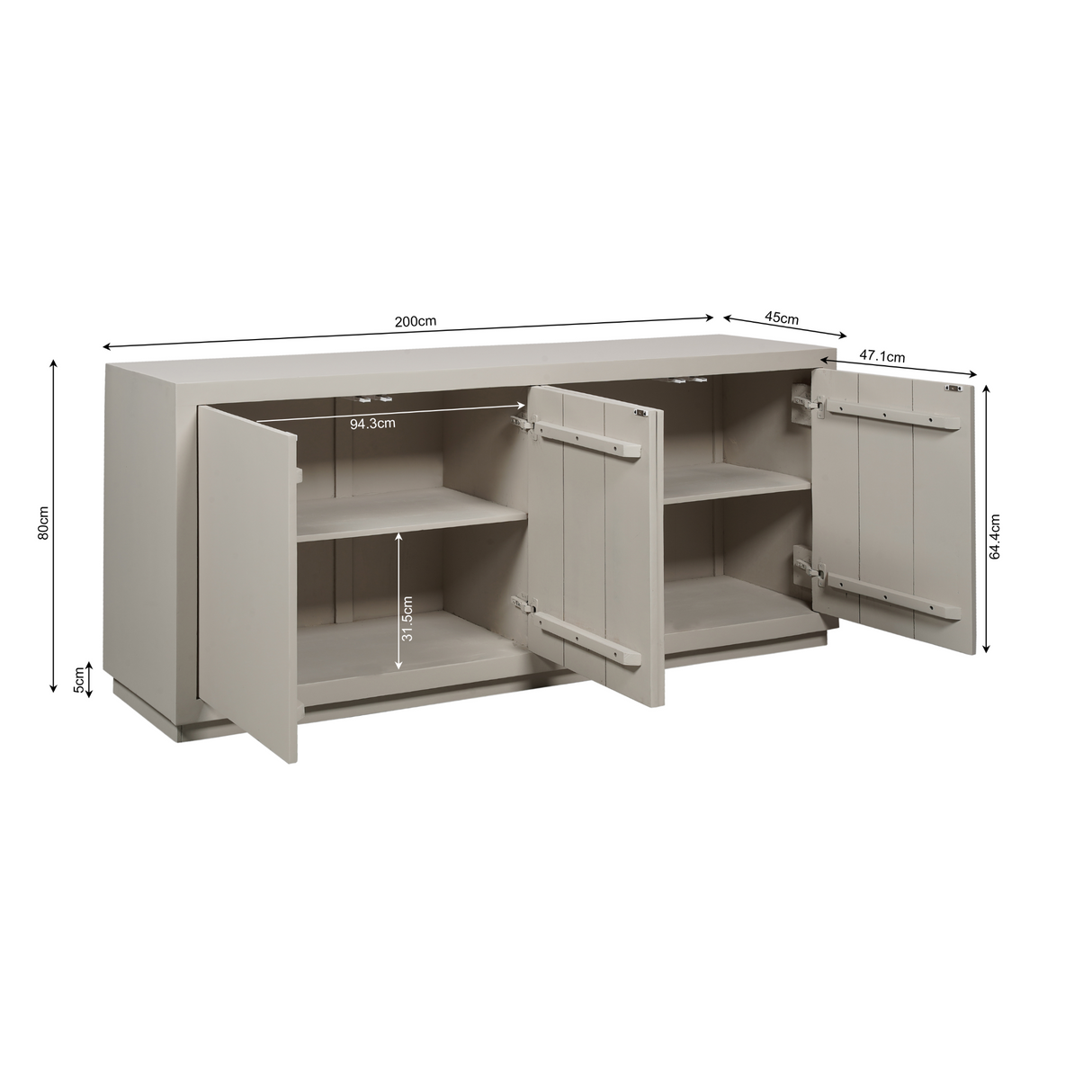 Sideboard – Mango Wood, Generous Design, Modern Look – Brussels | Starfurn