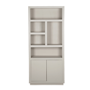Bücherregal - Sandfarbenes Mangoholz, Offene Fächer, Grifflose Türen, 90 cm – Brussel | Starfurn