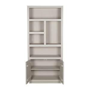 Bücherregal - Sandfarbenes Mangoholz, Offene Fächer, Grifflose Türen, 90 cm – Brussel | Starfurn