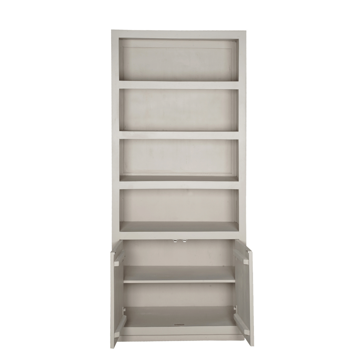 Bücherregal – Mangoholz, Sand-Finish, Offene Regalfächer, Push-to-Open Türen – Brussel | Starfurn
