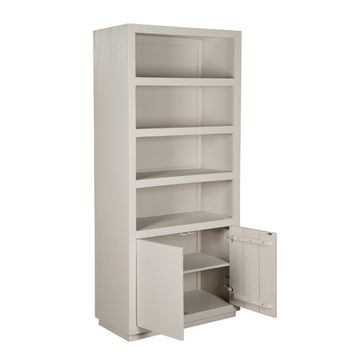 Bücherregal – Mangoholz, Sand-Finish, Offene Regalfächer, Push-to-Open Türen – Brussel | Starfurn
