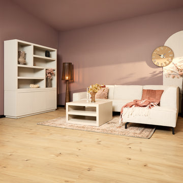 Bücherregal – Mangoholz, Sand-Finish, Push-to-Open-Türen – Brussel | Starfurn