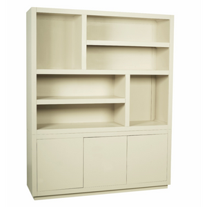 Bücherregal – Mangoholz, Sand-Finish, Push-to-Open-Türen – Brussel | Starfurn