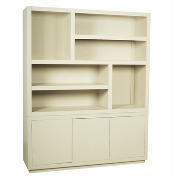 Bücherregal – Mangoholz, Sand-Finish, Push-to-Open-Türen – Brussel | Starfurn