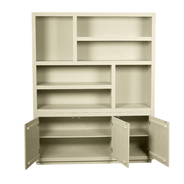 Bücherregal – Mangoholz, Sand-Finish, Push-to-Open-Türen – Brussel | Starfurn