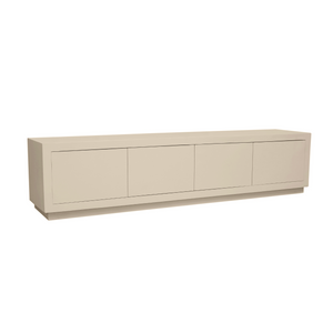 TV-Möbel – Mangoholz, Sand-Finish, Push-to-Open-Türen, 4 Fächer – Brussel | Starfurn